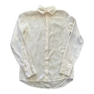Alexis Mabille Impasse 13 Women's Button Up Blouse Ivory Size XS 36 Sheer